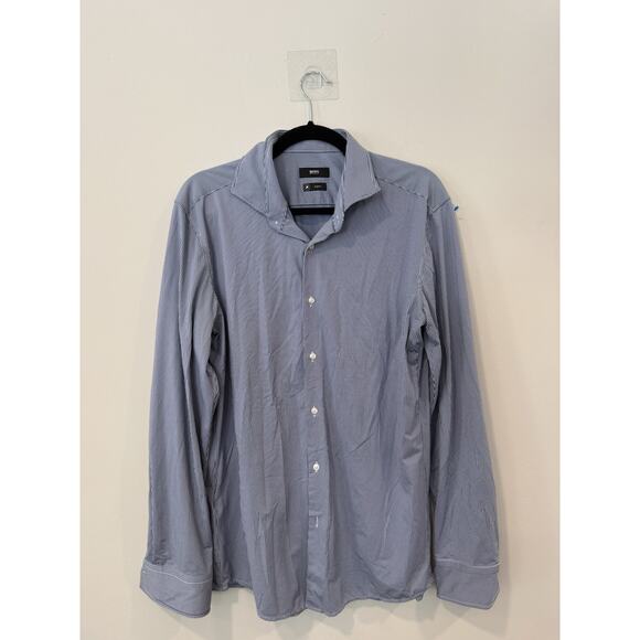 Hugo Boss Jason Slim Fit Button Down Oxford Dress Shirt Size 40 16 1/2 L 1948 - Picture 1 of 10